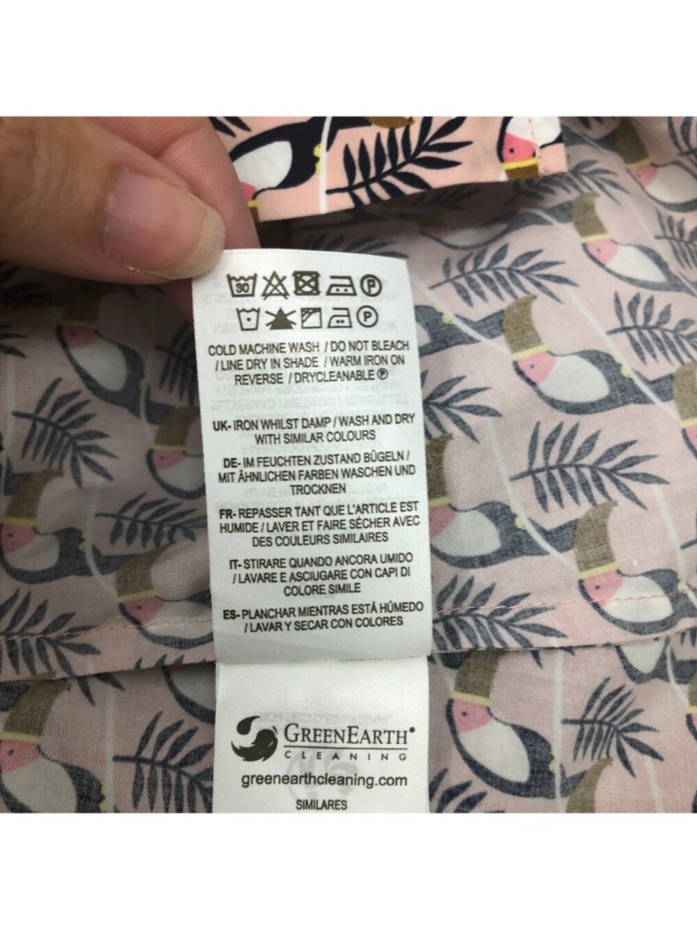Boden The Classic Shirt Toucan Bird Print Buttondown Petite Size 4P Pink - Picture 8 of 9